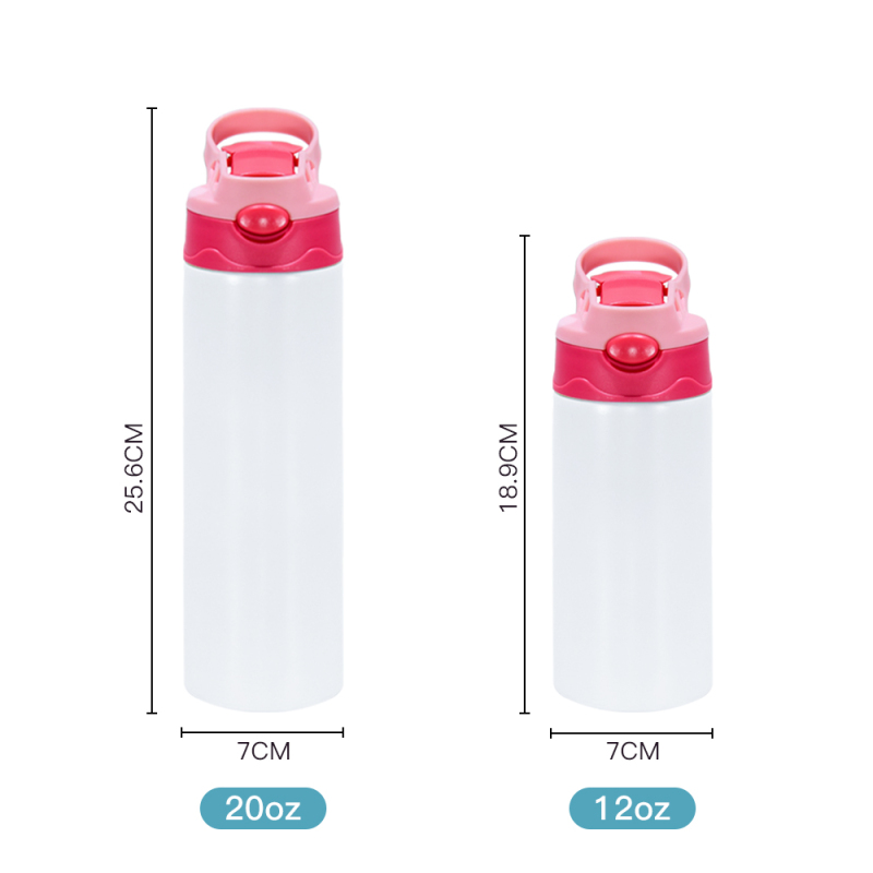 China Warehouse Sublimation Tumblers 12oz 20oz Stainless Steel Insulated Kids Tumblers Sublimation Straight Kids Water Bottles
