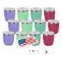 RTS 4PCS/CTN US Warehouse 4oz Powder Coated 4colors Coffee Mugs Mini Cups Inside with Enamel Coating