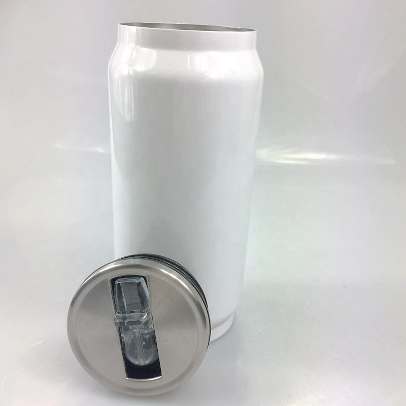 12oz/17oz Customized Blank Sublimation Stainless Steel Cup Cola Soda Can Bottle Tumbler with Straw