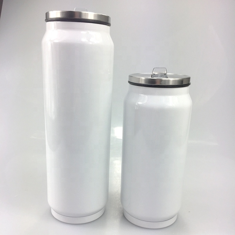 12oz/17oz Customized Blank Sublimation Stainless Steel Cup Cola Soda Can Bottle Tumbler with Straw