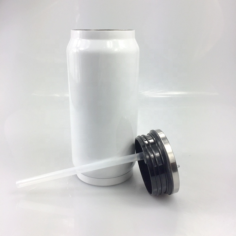 12oz/17oz Customized Blank Sublimation Stainless Steel Cup Cola Soda Can Bottle Tumbler with Straw