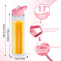 17oz Pre-drilled Double Wall Snow Globe Snow Globe Tumbler Acrylic BPA Free Kids Acrylic Water Bottles with Plug Flip Straw