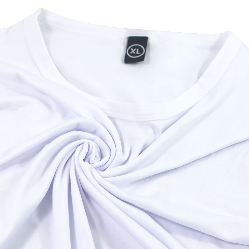 RTS US Small Pack 5pcs/ctn T-shirts US Size L XL XXL Sublimation Blanks Round Neck Oversized Polyester White Color