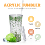 Free Shipping USA Warehouse 24oz Double Wall Fillable Acrylic Cup BPA Free Clear Pre-drilled for Glitter Snow Globe Tumbler