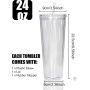 Free Shipping USA Warehouse 24oz Double Wall Fillable Acrylic Cup BPA Free Clear Pre-drilled for Glitter Snow Globe Tumbler
