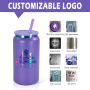 16oz Electroplate Rainbow Plated Powder Coated Double Wall Stainless Steel Mugs Tumblers Cups Can Jar for Laser Engraving