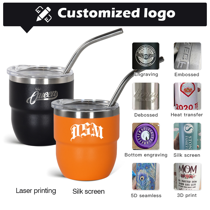 OEM/ODM Customized Stainless Steel 4oz Double Wall Mini Mugs Kids Coffee Mug 4 oz Stackable Coffee Cup With Lids