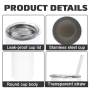 RTS USA Warehouse Stocked 25pcs/ctn 15oz Sublimation Straight Tumbler With Plastic Straw