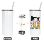 RTS USA Warehouse Stocked 25pcs/ctn 15oz Sublimation Straight Tumbler With Plastic Straw