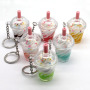 Cute Keychains 4 Different Types PVC Girly Key Chain with Cake Candy Ice Cream with Metal Ring