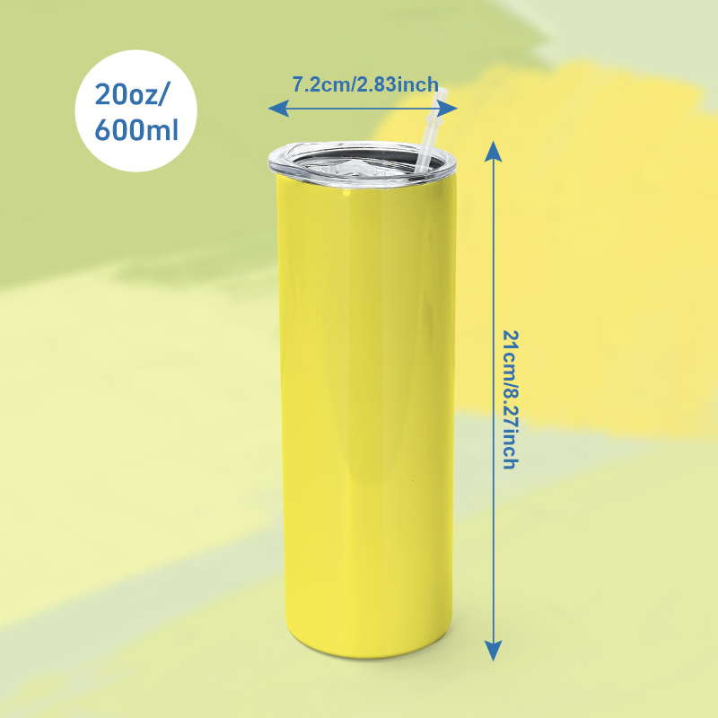 Wholesale Price 20oz Straight Tumbler Glossy /Matte Spray Paint Colored Stainless Steel Tumblers with sealed Lids