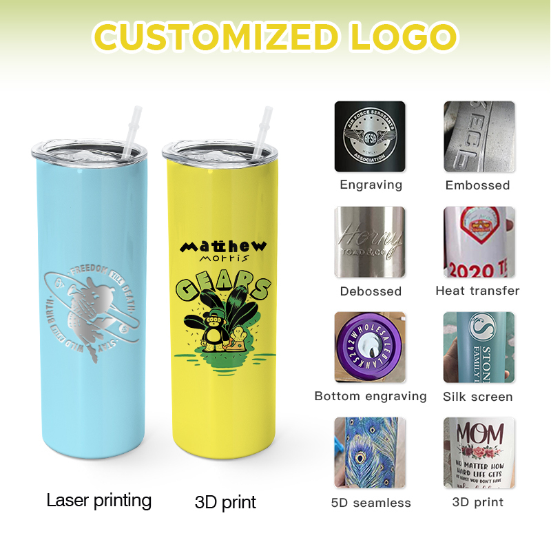 Wholesale Price 20oz Straight Tumbler Glossy /Matte Spray Paint Colored Stainless Steel Tumblers with sealed Lids
