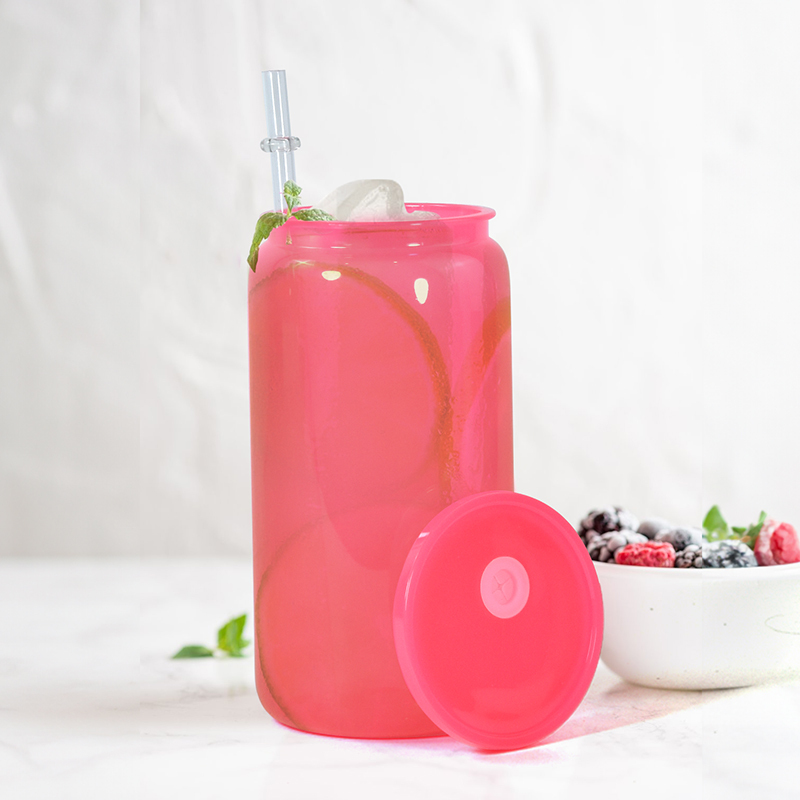 16oz Eco-Friendly PC Material Cold Cup Colorful Plastic Tumbler with Straw and Colorful Lids for School & Presentations