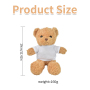 US Warehouse 24pcs/ctn RTS Cute Bear Toy Brown White Black Mix Colors Stuffed Toys With Polyester Sublimation T-shirt