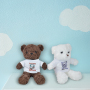 US Warehouse 24pcs/ctn RTS Cute Bear Toy Brown White Black Mix Colors Stuffed Toys With Polyester Sublimation T-shirt