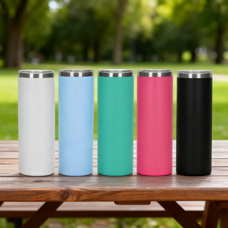 Wholesale Powder Coated 30 oz Stainless Steel Straight Tumbler with Lid and Straw Skinny for Direct Drinking and Boiling Water