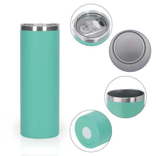 Wholesale Powder Coated 30 oz Stainless Steel Straight Tumbler with Lid and Straw Skinny for Direct Drinking and Boiling Water