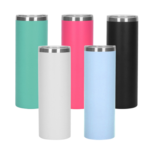 Wholesale Powder Coated 30 oz Stainless Steel Straight Tumbler with Lid and Straw Skinny for Direct Drinking and Boiling Water