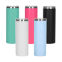 Wholesale Powder Coated 30 oz Stainless Steel Straight Tumbler with Lid and Straw Skinny for Direct Drinking and Boiling Water
