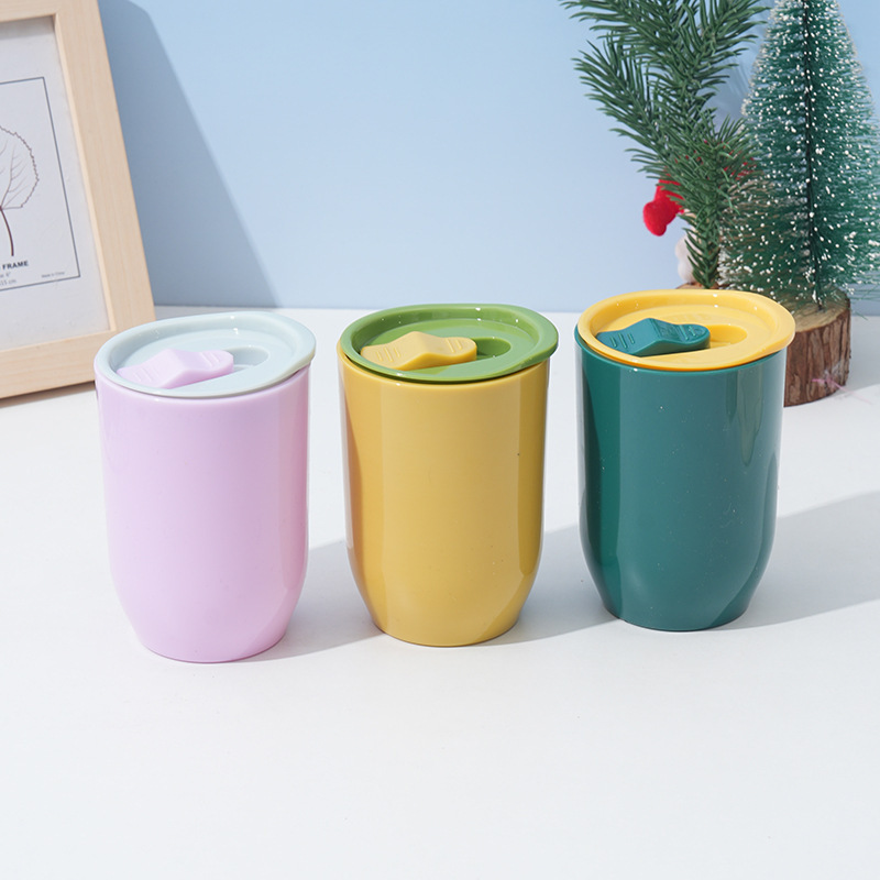 Custom Plastic Egg Tumbler 12oz 350ml Beverage Travel Egg Shaped Colorful Outdoor ABS Plastic U-Shaped Wine Tumbler With Lid