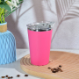 Custom Logo 15oz/420ml Tumbler Inner Stainless Steel Outer Plastic Coffee Cup with Leakproof Lid Water Bottle for Beer Mug Flask