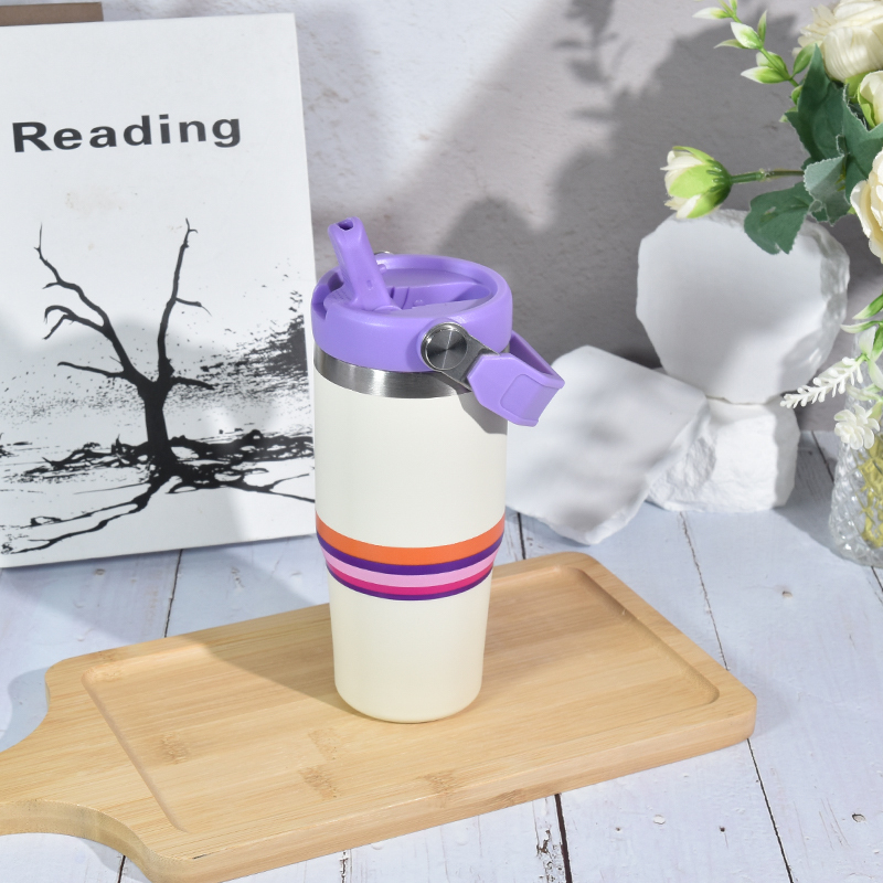 14oz Stainless Steel Straw Car Cup New Design Large Capacity Water Coffee Cup Vacuum Travel Bottle 6-12hr Thermal