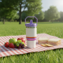 14oz Stainless Steel Straw Car Cup New Design Large Capacity Water Coffee Cup Vacuum Travel Bottle 6-12hr Thermal