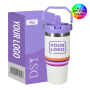 14oz Stainless Steel Straw Car Cup New Design Large Capacity Water Coffee Cup Vacuum Travel Bottle 6-12hr Thermal