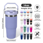 14oz Stainless Steel Straw Car Cup New Design Large Capacity Water Coffee Cup Vacuum Travel Bottle 6-12hr Thermal