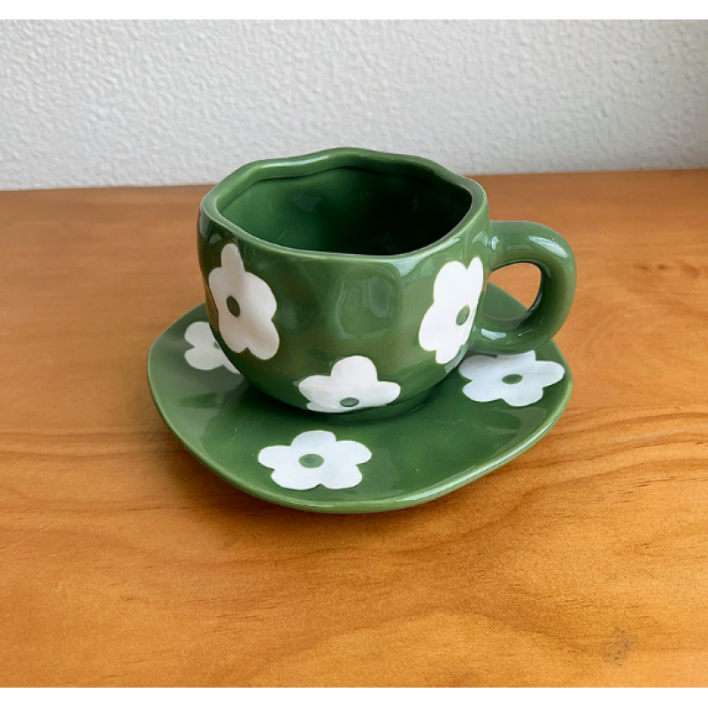 Breakfast Milk Cup Blue Sky and White Clouds Ceramic Water Bottle Coffee Cup Set Household Cups