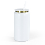 Laser Engraving Blank 16oz Gold-Plated Double-Layer Vacuum Insulated Powder Coated White Metal Tumbler Cup