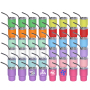 USA RTS Mini 48pcs/ctn 3oz Sublimation TUMBLER SHOT GLASS 12 Colors Mixed Double Wall Stainless Steel Wine Cup with Metal Straw