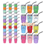 USA RTS Mini 48pcs/ctn 3oz Sublimation TUMBLER SHOT GLASS 12 Colors Mixed Double Wall Stainless Steel Wine Cup with Metal Straw