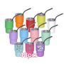 USA RTS Mini 48pcs/ctn 3oz Sublimation TUMBLER SHOT GLASS 12 Colors Mixed Double Wall Stainless Steel Wine Cup with Metal Straw