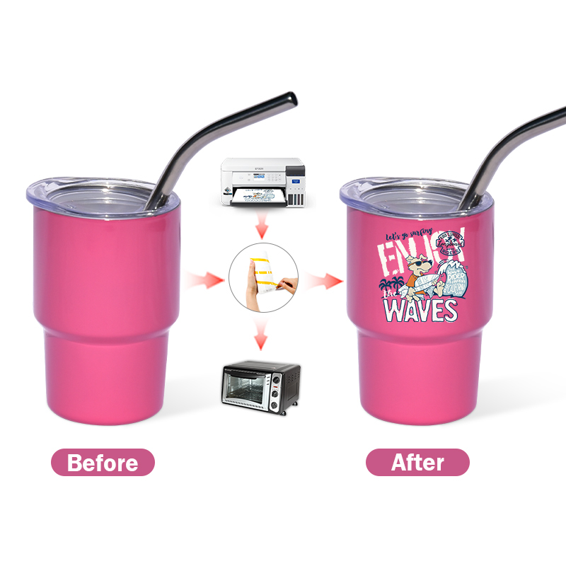 USA RTS Mini 48pcs/ctn 3oz Sublimation TUMBLER SHOT GLASS 12 Colors Mixed Double Wall Stainless Steel Wine Cup with Metal Straw
