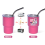 USA RTS Mini 48pcs/ctn 3oz Sublimation TUMBLER SHOT GLASS 12 Colors Mixed Double Wall Stainless Steel Wine Cup with Metal Straw