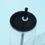 China RTS Pre-drilled 20oz Plastic Can Tumblers Double Wall Snow Globe Coffee Cups with Colorful Lid and Straw