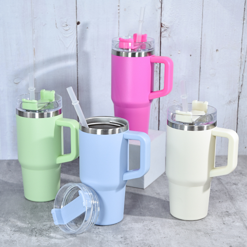 Custom Logo 14oz Children's Tumbler Double Walled Stainless Steel Insulated Coffee Mug Cup with Handle