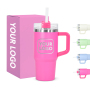 Custom Logo 14oz Children's Tumbler Double Walled Stainless Steel Insulated Coffee Mug Cup with Handle