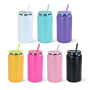Custom Logo 16oz Electroplate Rainbow Plated Powder Coated Double Wall Stainless Steel Mugs Tumblers Cups Can Jar