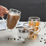 Double Walled Clear Glass Coffee Mugs with Handle Insulated Layer Coffee Cups Tea Latte Espresso Double Glass Mug 350 ml Tumbler
