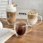 Double Walled Clear Glass Coffee Mugs with Handle Insulated Layer Coffee Cups Tea Latte Espresso Double Glass Mug 350 ml Tumbler