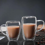 Double Walled Clear Glass Coffee Mugs with Handle Insulated Layer Coffee Cups Tea Latte Espresso Double Glass Mug 350 ml Tumbler