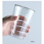 Custom Logo 250ml 350ml 450ml Double Wall Glass Cup Set High Borosilicate Glass Clear High Temperature Resistance Tea Coffee Mug