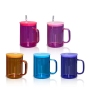 US WAREHOUSE New Jelly Cup With Lids 17oz Candy Colors Sublimation Glass Can Hot Sale Beer Cups With Handle and Plastic Straw