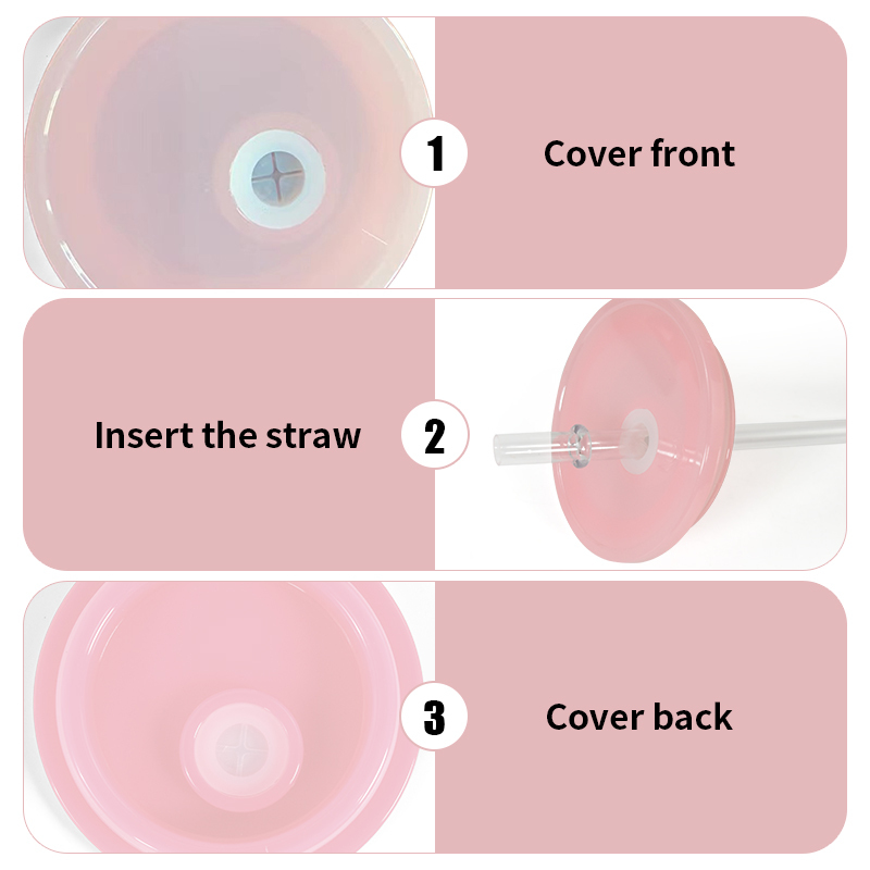 RTS 80pcs/ctn Colored Replacement Plastic Lids for 16oz Glass clear Frosted Cups Glass Can Mugs 8 Colors Mixed