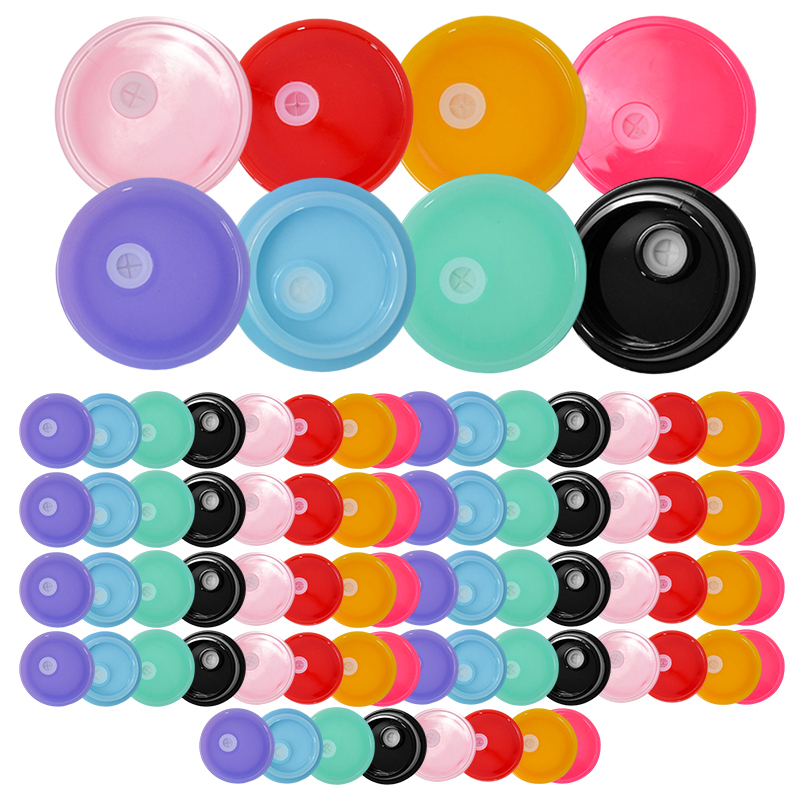 RTS 80pcs/ctn Colored Replacement Plastic Lids for 16oz Glass clear Frosted Cups Glass Can Mugs 8 Colors Mixed