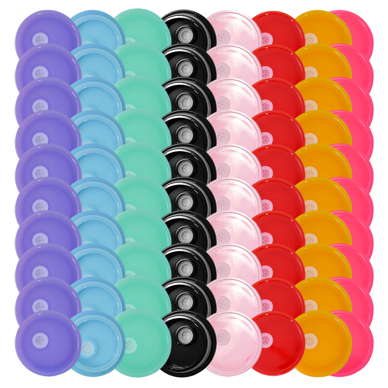 RTS 80pcs/ctn Colored Replacement Plastic Lids for 16oz Glass clear Frosted Cups Glass Can Mugs 8 Colors Mixed