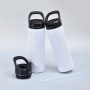 20oz Skinny Straight Sublimation White Blank Tumbler with Handle Screw Portable Sippy up Lid Water Bottle for Heat Press