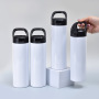 20oz Skinny Straight Sublimation White Blank Tumbler with Handle Screw Portable Sippy up Lid Water Bottle for Heat Press